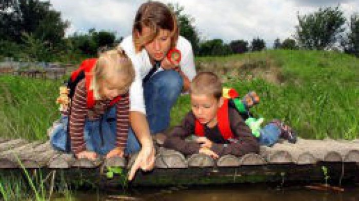 Foto: Nationalpark Donauauen/Kern Nationalpark Donauauen: Die Kinder können auf Lianen schwingen, unter und über umgestürzte Baumriesen klettern oder einfach das Leben im Wasser beobachten. In Stopfenreuth bei der Au-Terrasse gibt es sogar einen Zeltplatz Foto: Nationalpark Donauauen/Kern