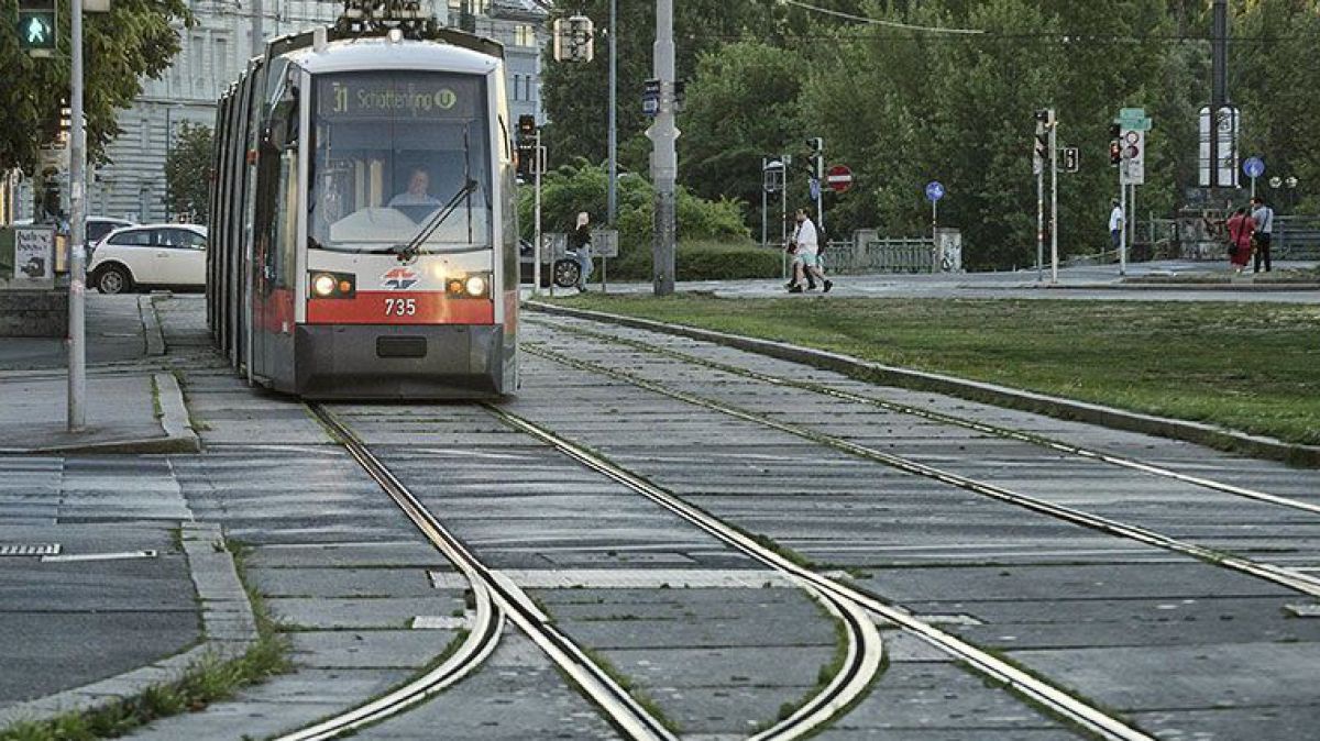 Straßenbahn in Wien.