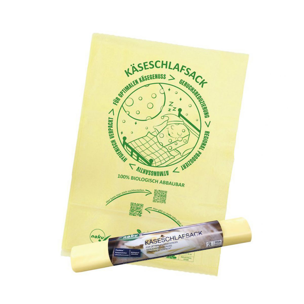 Käsebeutel aus Biokunststoff von NaKu.