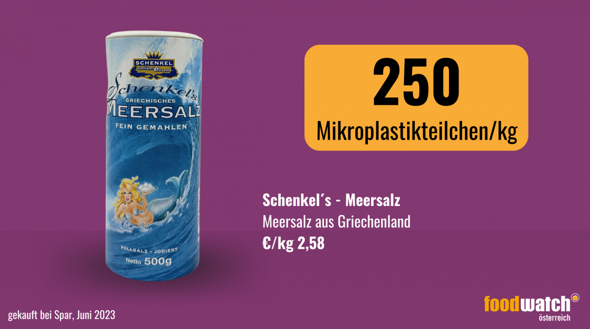 Im Schenkels Meersalz wurden 250 Mikroplastikteilchen pro Kilogramm gefunden.